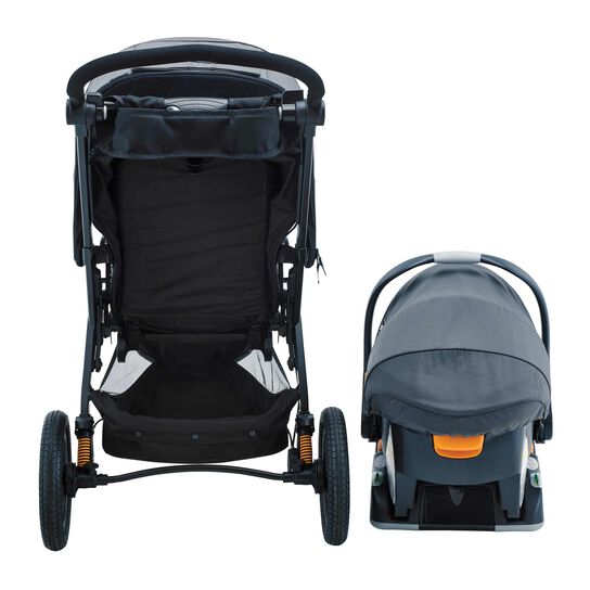 Chicco Activ3 Jogging Stroller Travel System in Solar Back View image number 5