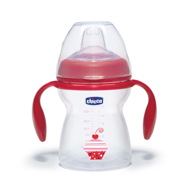 Chicco NaturalFit 8oz Transition Cup - Red with Cupcake Decal image number 0