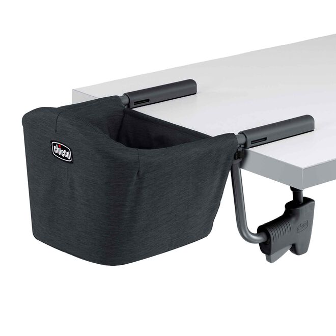 Chicco FastLock Hook-on Chair in Black 3/4 Back View image number 5