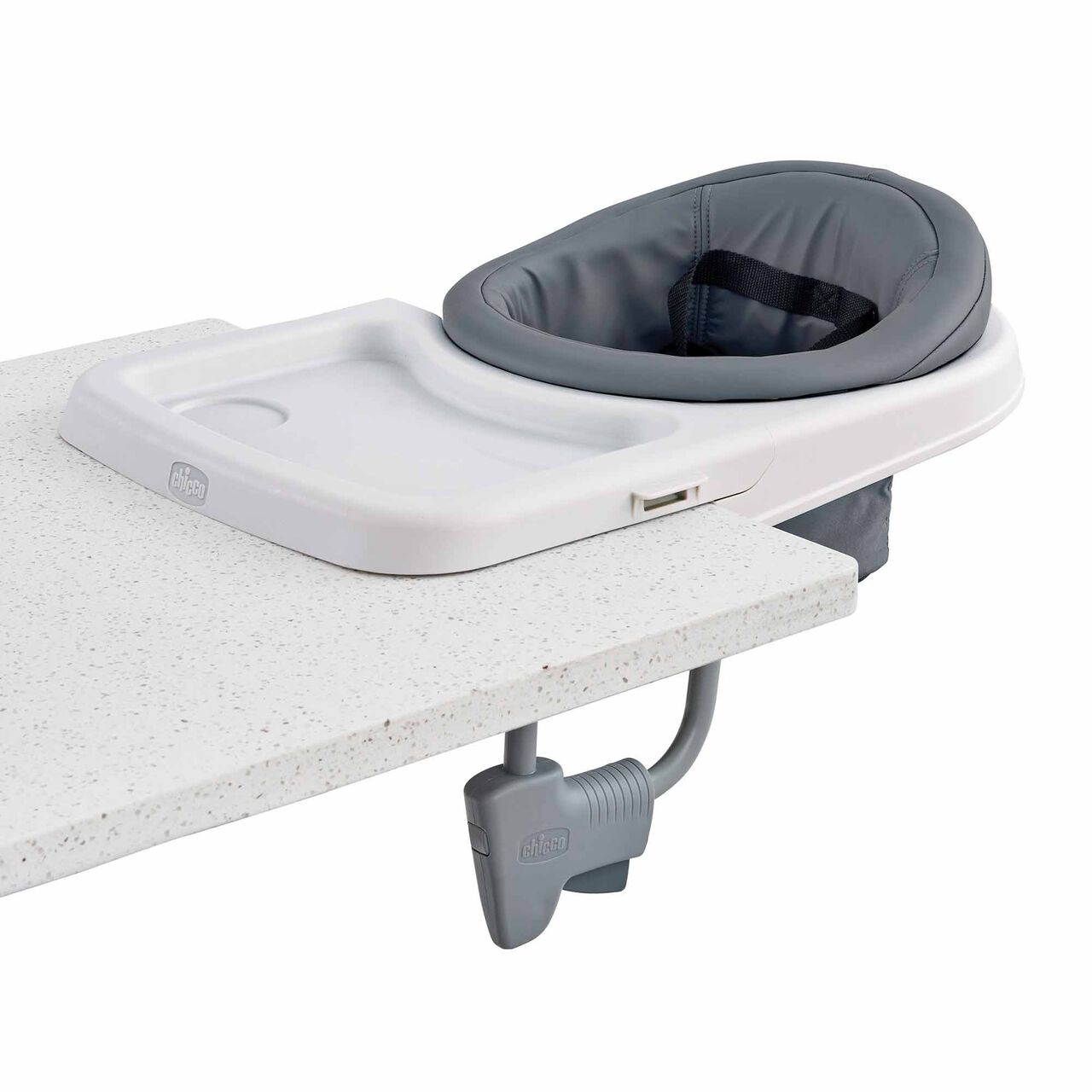 Chicco FastLock 360 Hook-on Chair in Charcoal 3/4 Front View image number 2