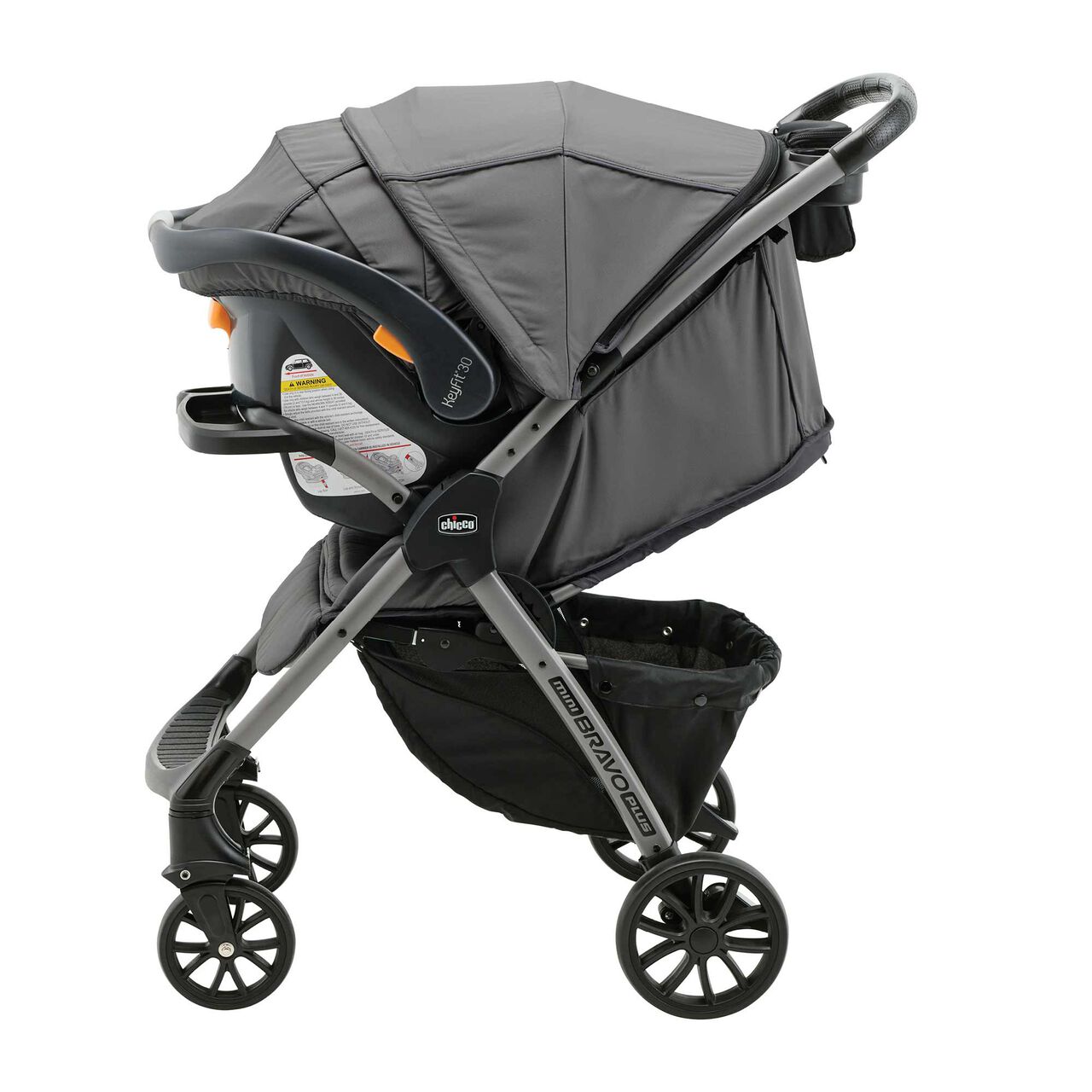 Chicco Mini Bravo Plus Stroller in the Slate Left Profile View image number 6