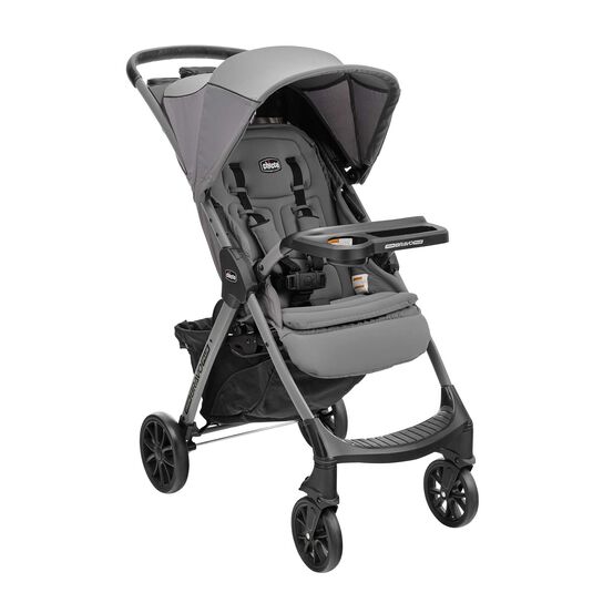 Chicco Mini Bravo Plus Stroller in Graphite 3/4 Front View image number 2
