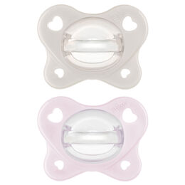 Chicco PhysioForma Dual Soft Silicone Pacifier in Pearl/Ballet Slipper 2-6m 2pc