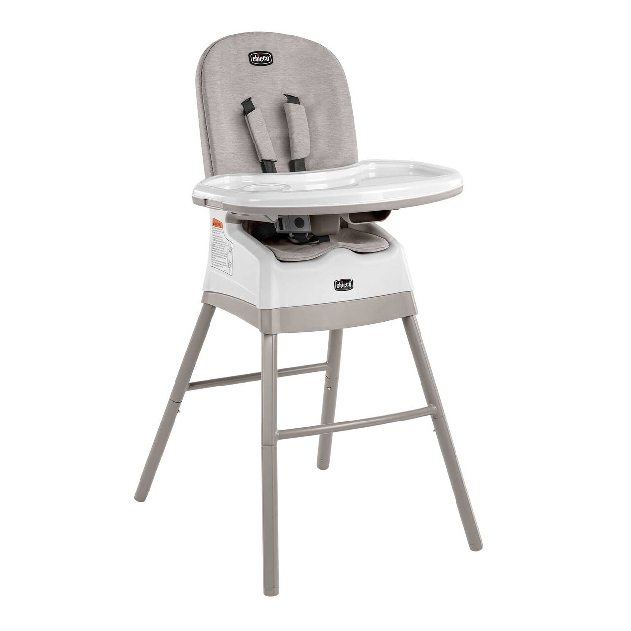 Chicco Stack Hi-Lo High Chair in Sand 3/4 Front View image number 2
