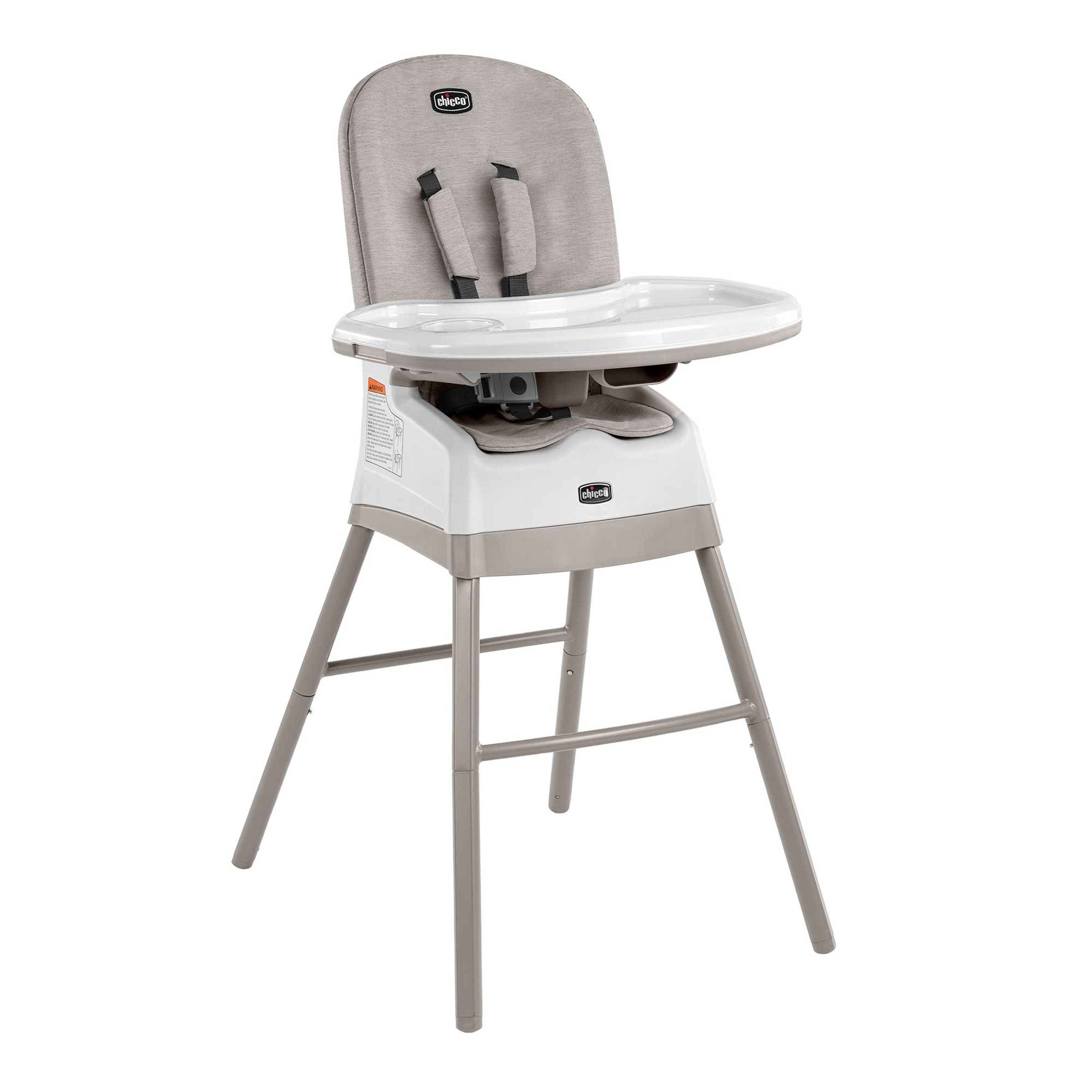 Chicco Stack Hi-Lo High Chair in Sand 3/4 Front View image number 2