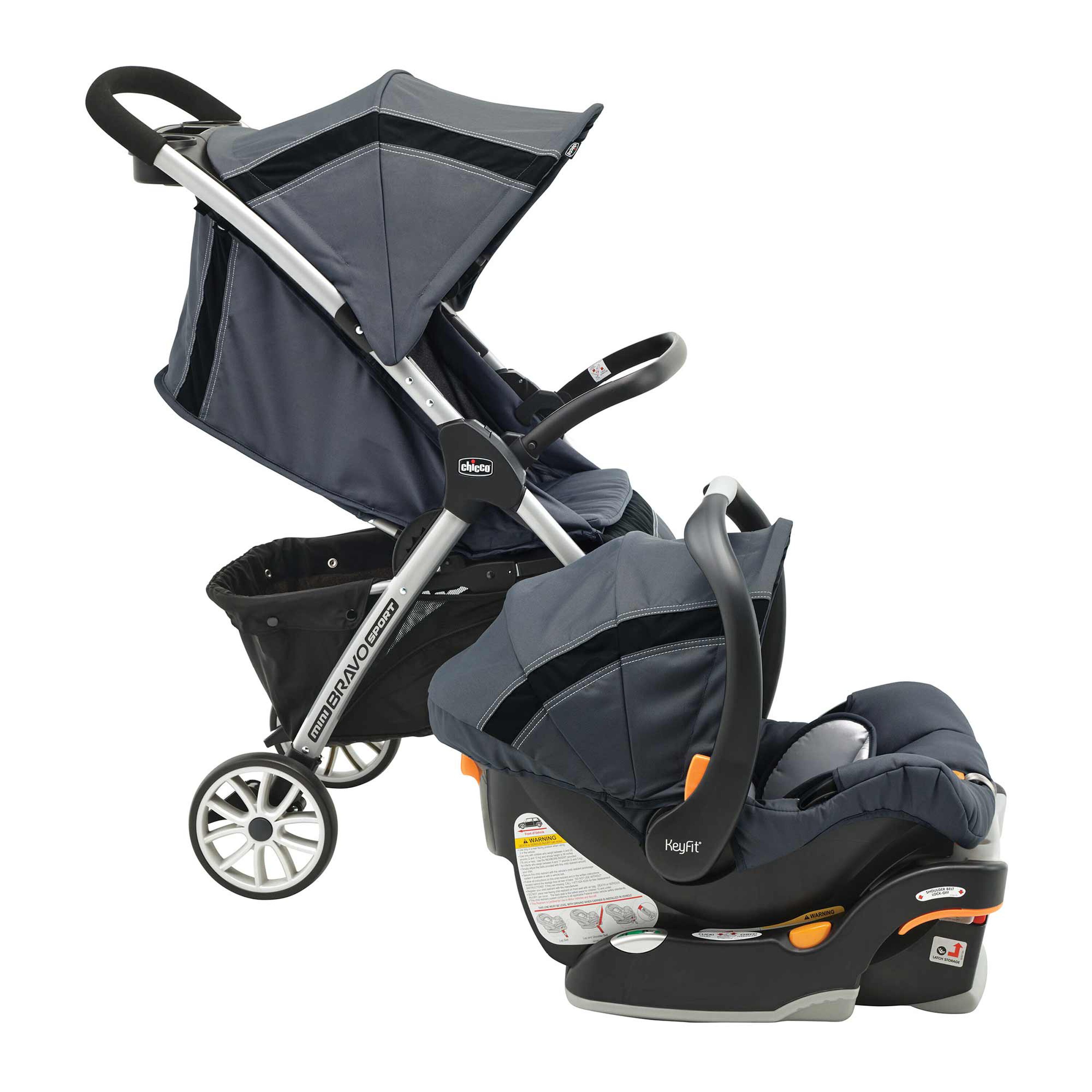 Chicco Mini Bravo Sport Travel System in the Carbon Right Profile View image number 3