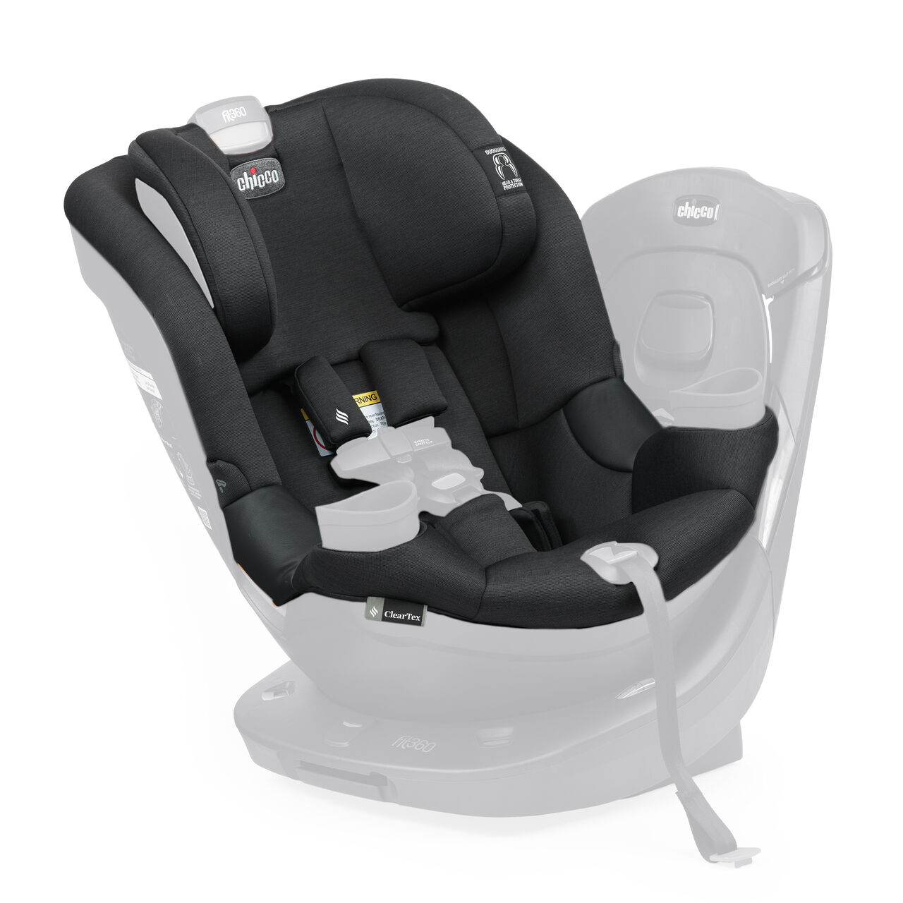 Fit360 Rotating Convertible Car Seat Cover Set - Black in Black image number 0