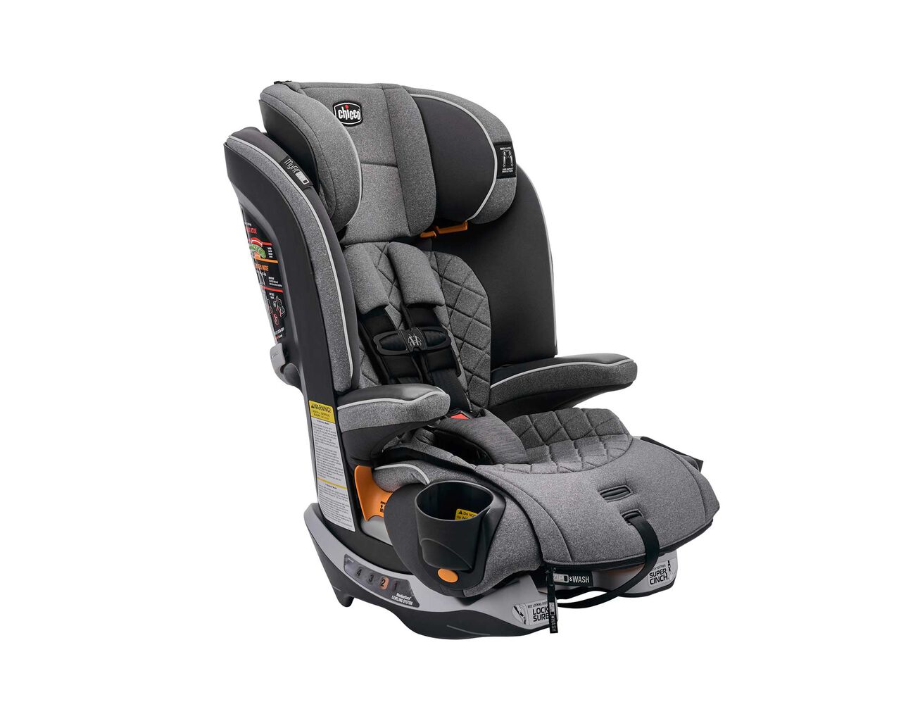 Chicco MyFit Zip Car Seat in Granite 3/4 Front View image number 2