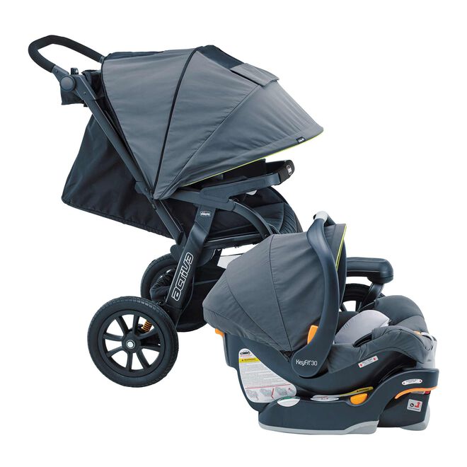 Chicco Activ3 Jogging Stroller Travel System in Solar Right Profile View image number 3