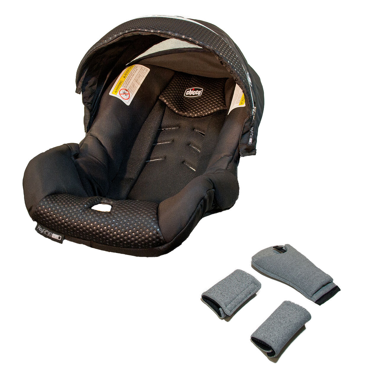 KeyFit Zip Infant Car Seat Cover, Canopy, and Pads - Obsidian in Obsidian image number 0