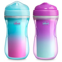 Insulated Rim Spout Trainer Sippy Cup 9oz. 12m+ (2pk) in Pink/Teal/Purple Ombre