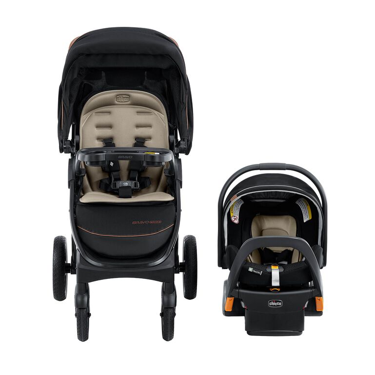 Chicco Bravo Primo ClearTex Travel System in Somerset Front View