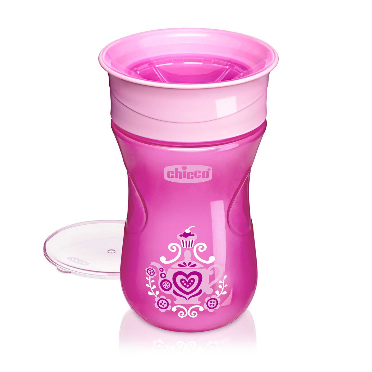 Chicco 360 Spoutless Rim Trainer Cup in Pink image number 0