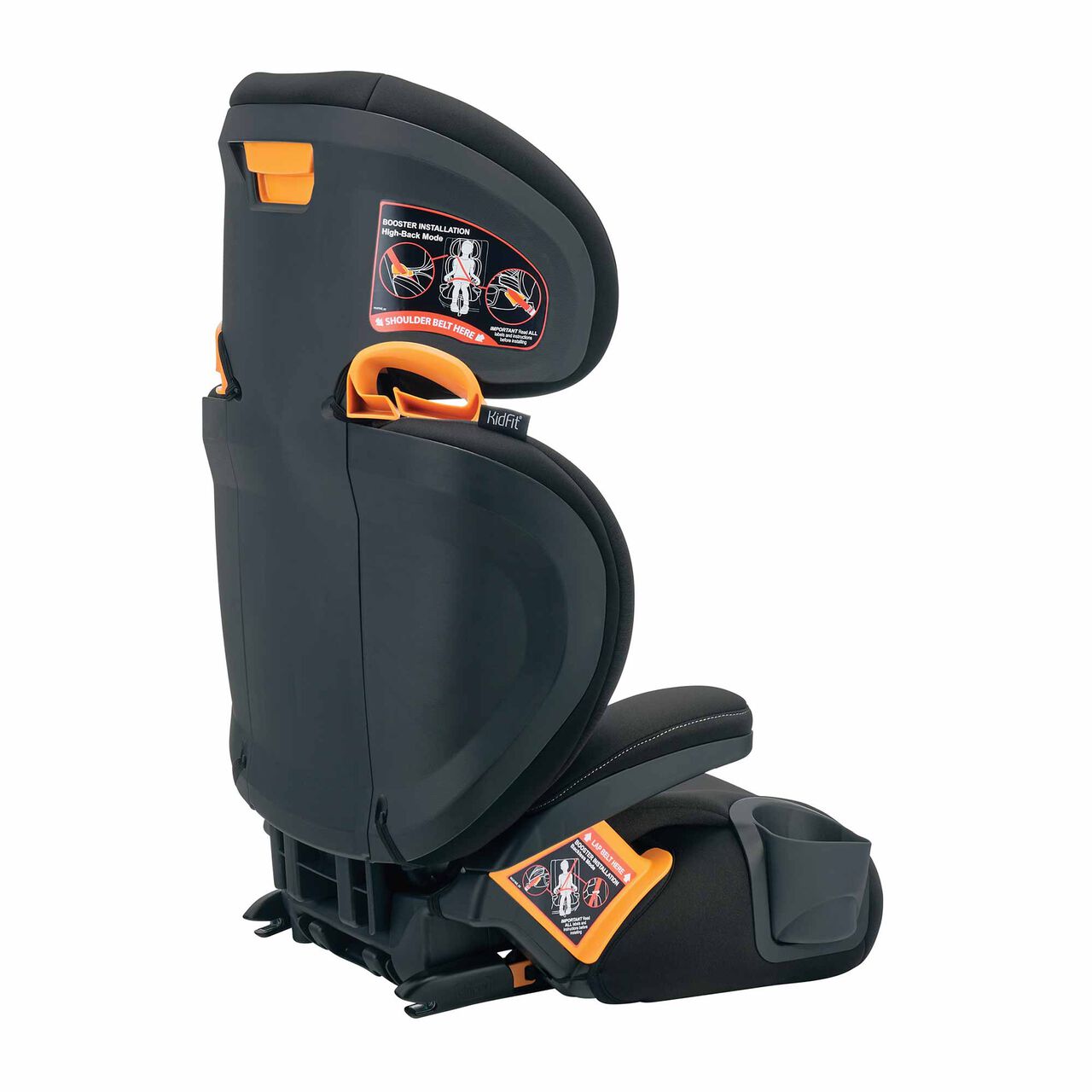 Chicco KidFit ClearTex Plus Car Seat in Obsidian 3/4 Back View image number 4