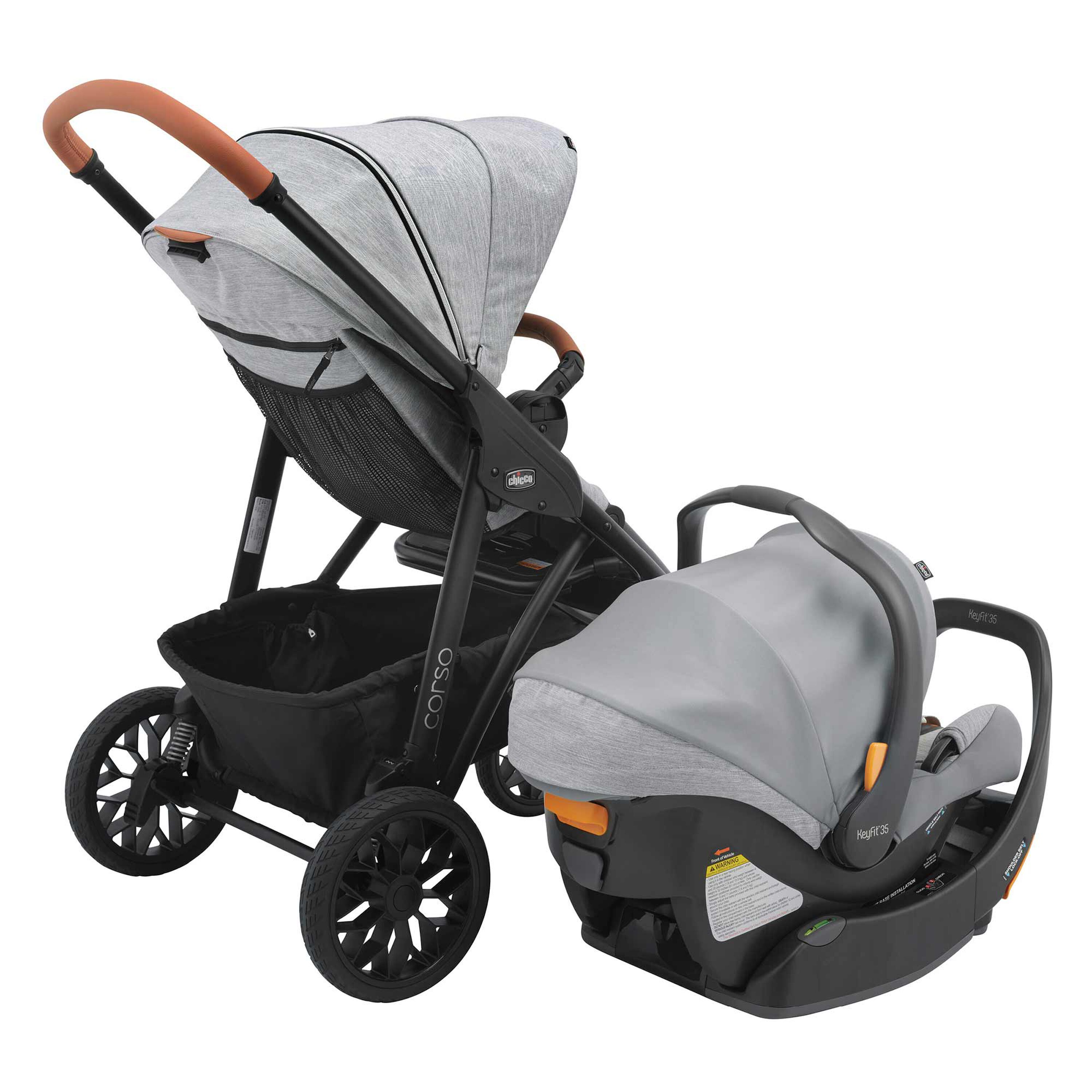 Chicco Corso LE Modular Travel System in Veranda 3/4 Back View image number 4