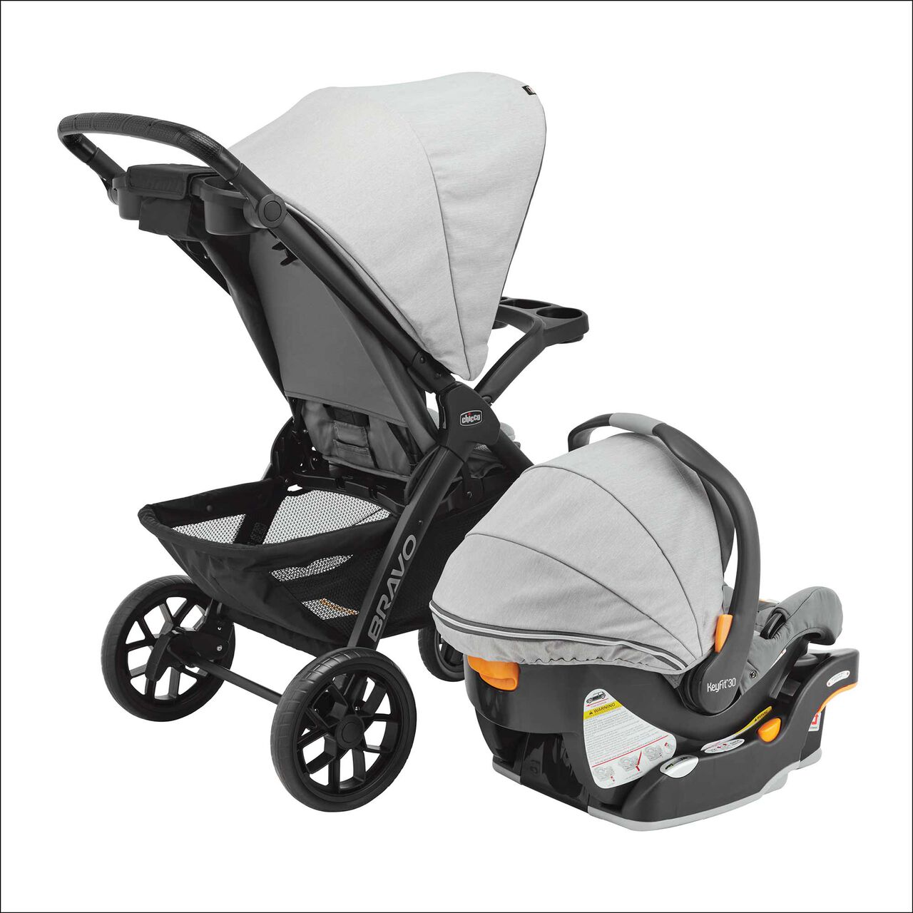 Bravo LE Trio Travel System in Driftwood 3/4 Back View image number 4