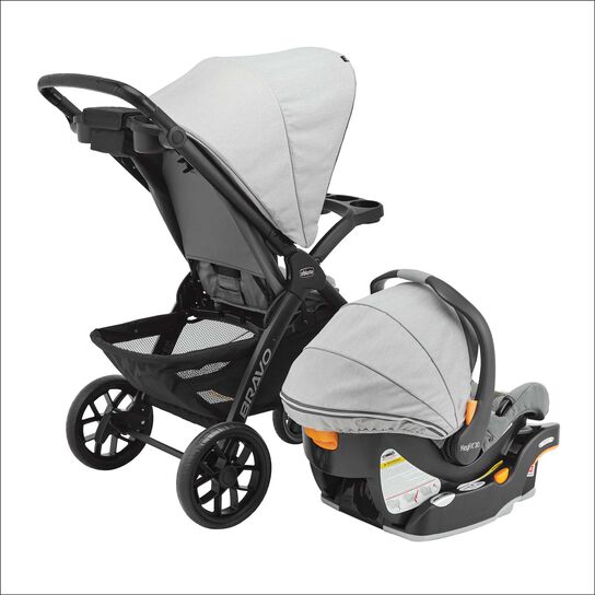 Bravo LE Trio Travel System in Driftwood 3/4 Back View image number 4
