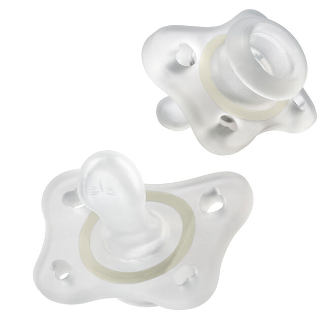 Chicco PhysioForma Glow in the Dark Mini Orthodontic Pacifier in clear image number 0