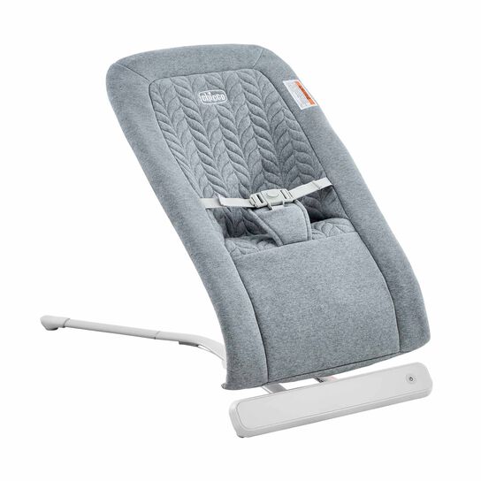 Chicco E-Motion Glider Bouncer in Grey 3/4 Front View image number 2