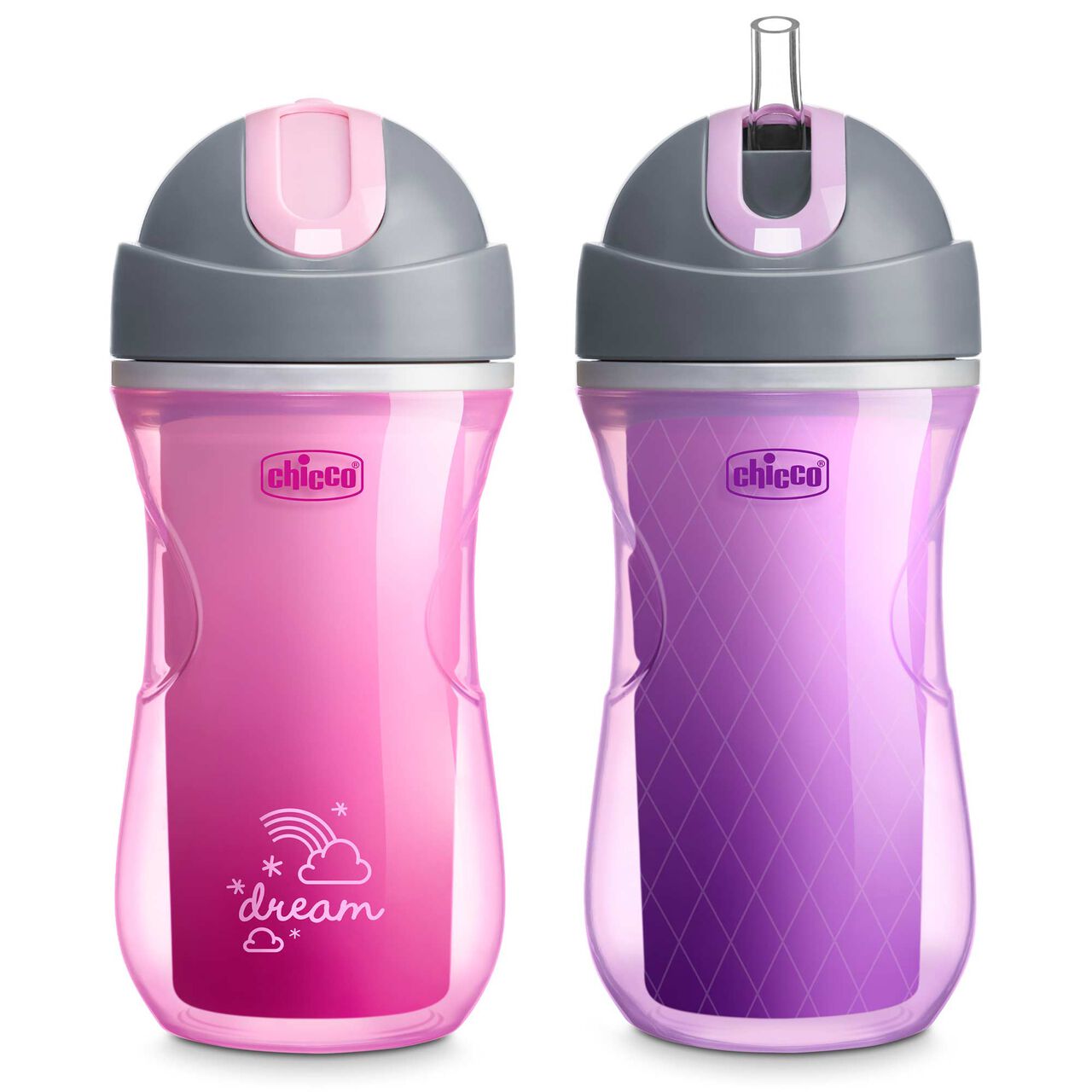 Chicco Insulated Flip-Top Straw Cup in Dream Pink/Purple image number 0