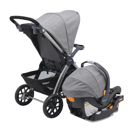 Chicco Bravo Trio Travel System in Parker 3/4 Back View image number 4