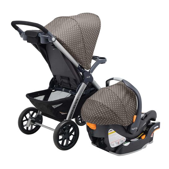 Chicco Bravo Trio Travel System in Calla 3/4 Back View image number 4
