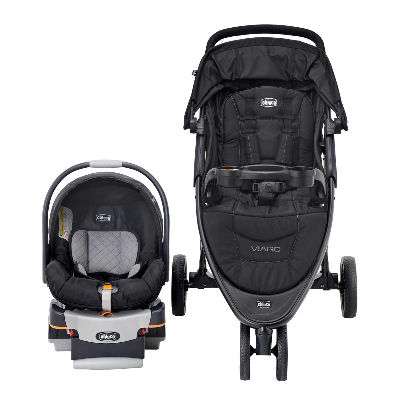 Chicco Viaro Travel System in Black Front View image number 1