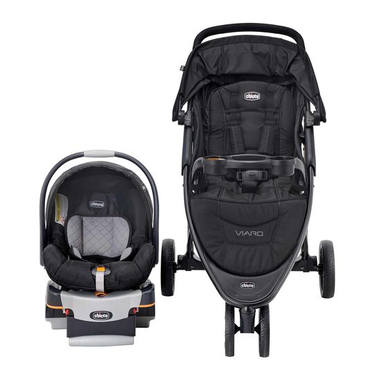 Chicco Viaro Travel System in Black Front View image number 1