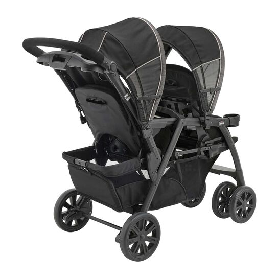 Chicco Cortina Together Stroller in the Minerale 3/4 Back View image number 4
