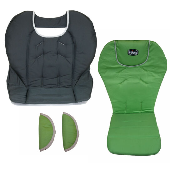 Chicco Polly High Chair Midori replacement Seat pad, seat cover, and harness shoulder strap pads image number 0