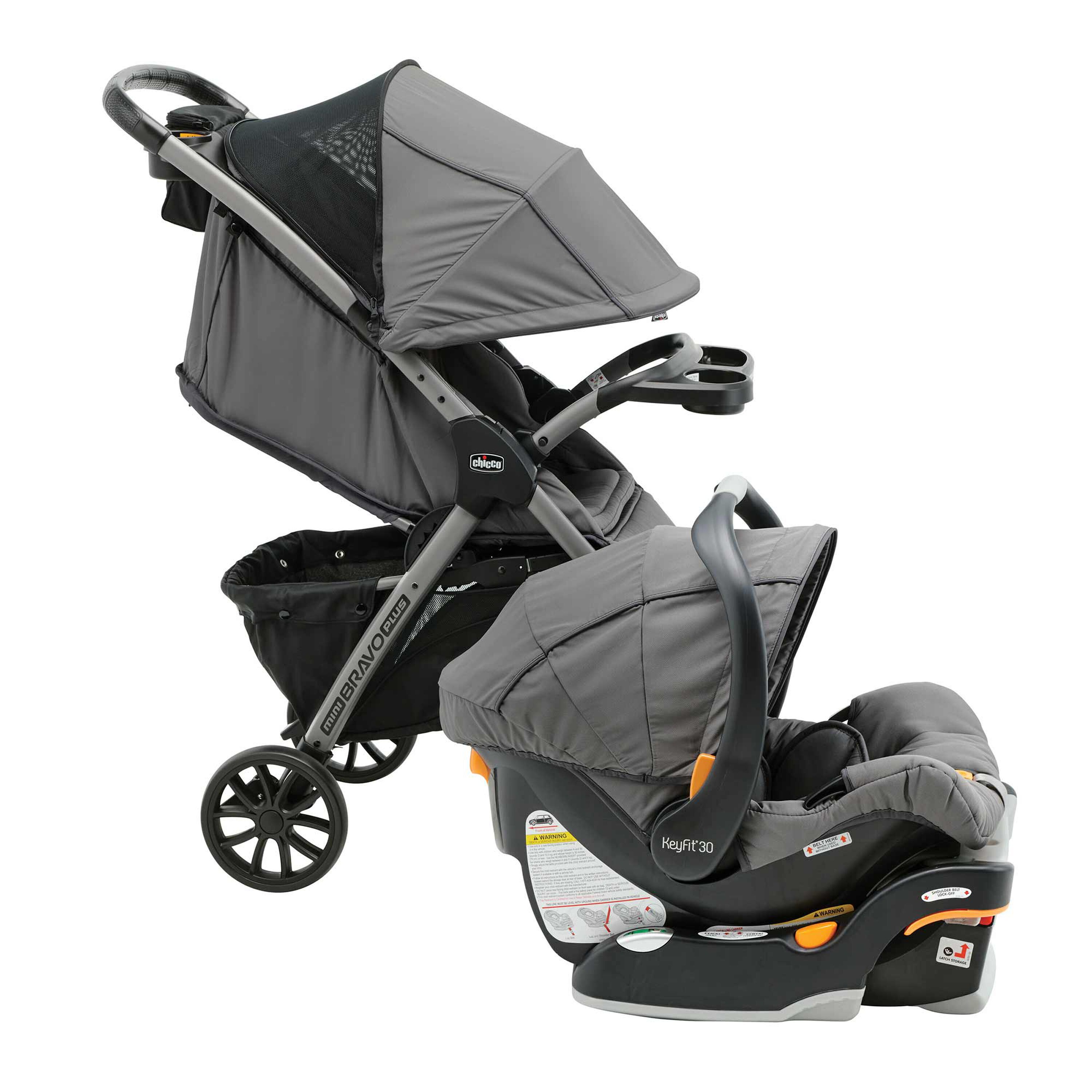 Chicco Mini Bravo Plus Stroller in the Slate Right Profile View image number 3