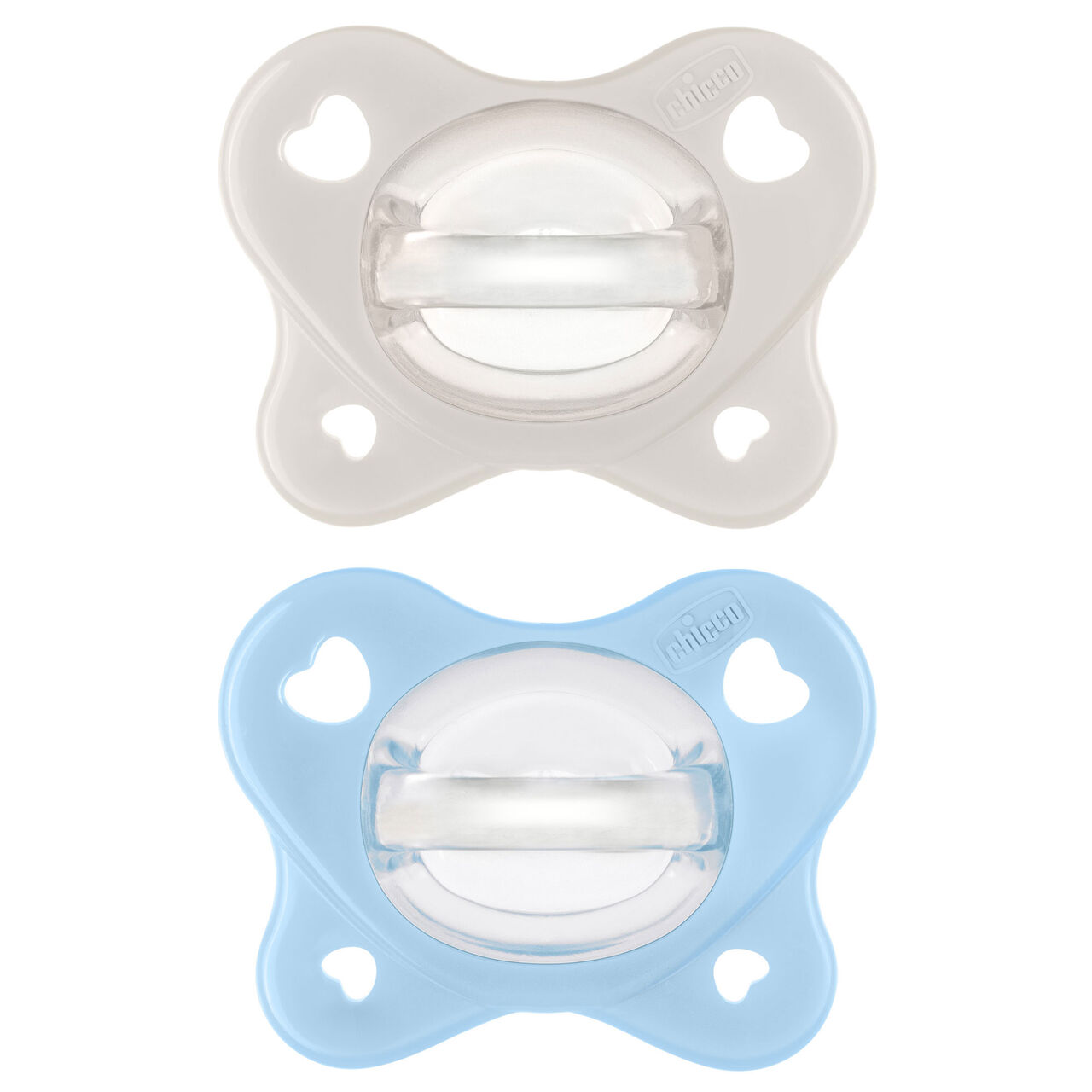 Chicco PhysioForma Dual Soft Silicone Pacifier in Pearl/Sky 2-6m 2pc image number 0
