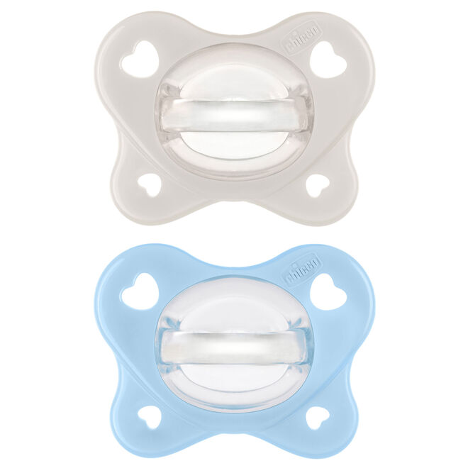 Chicco PhysioForma Dual Soft Silicone Pacifier in Pearl/Sky 2-6m 2pc image number 0