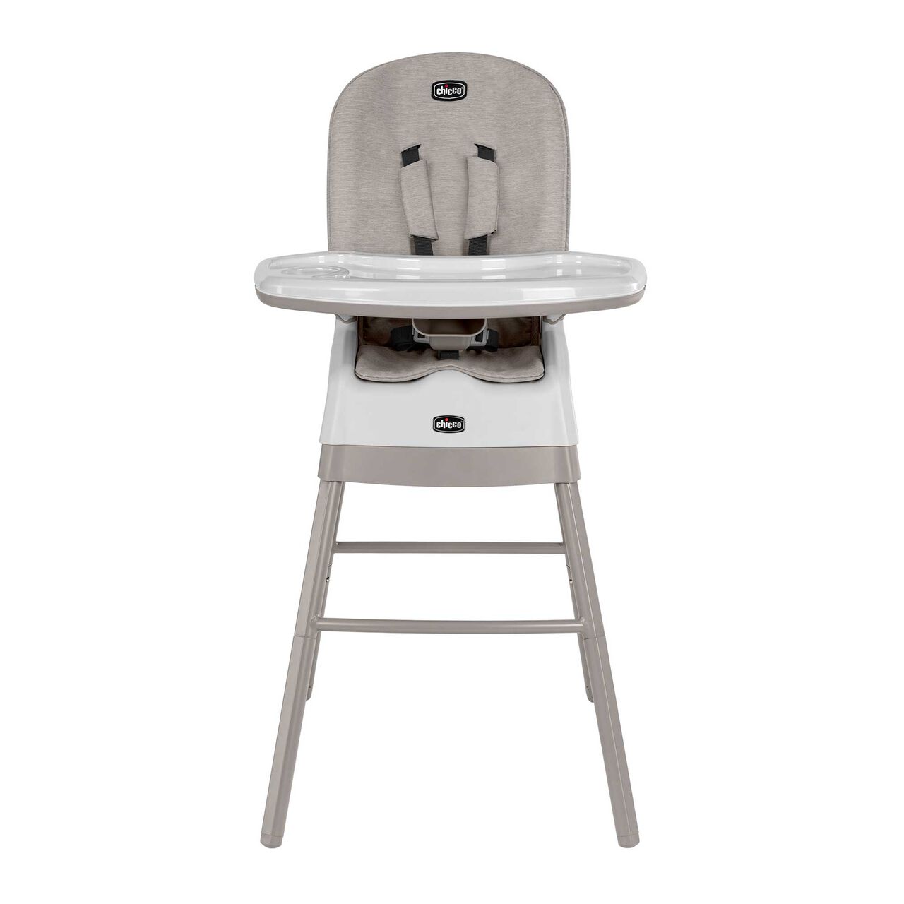Chicco Stack Hi-Lo High Chair in Sand Front View image number 1
