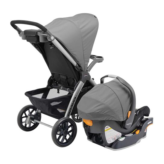 Chicco Bravo Trio Travel System in Camden 3/4 Back View image number 4