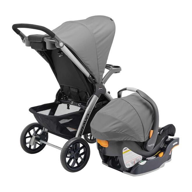 Chicco Bravo Trio Travel System in Camden 3/4 Back View image number 4