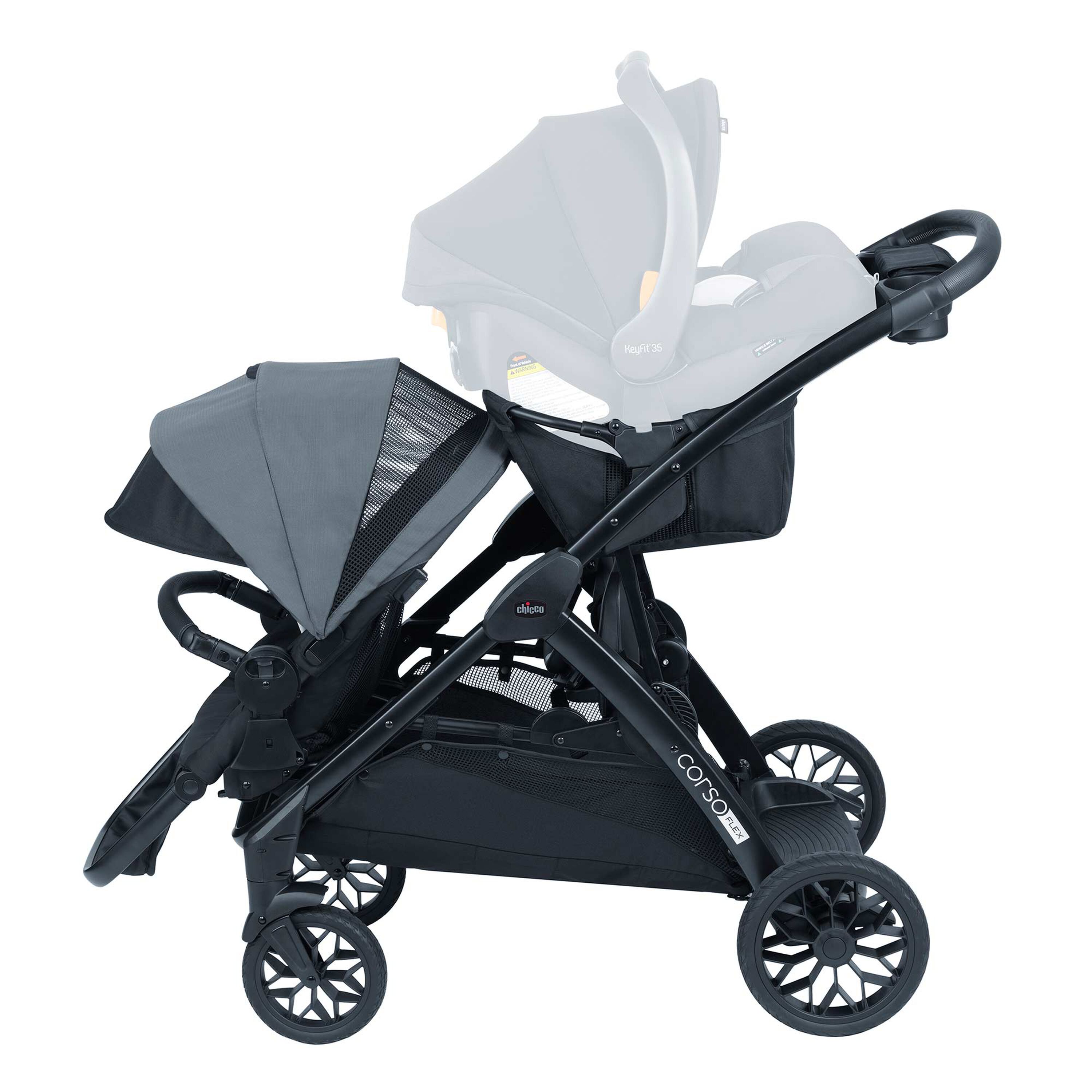 Chicco Corso Flex Stroller Passenger Bundle in Legend Left Profile image number 6