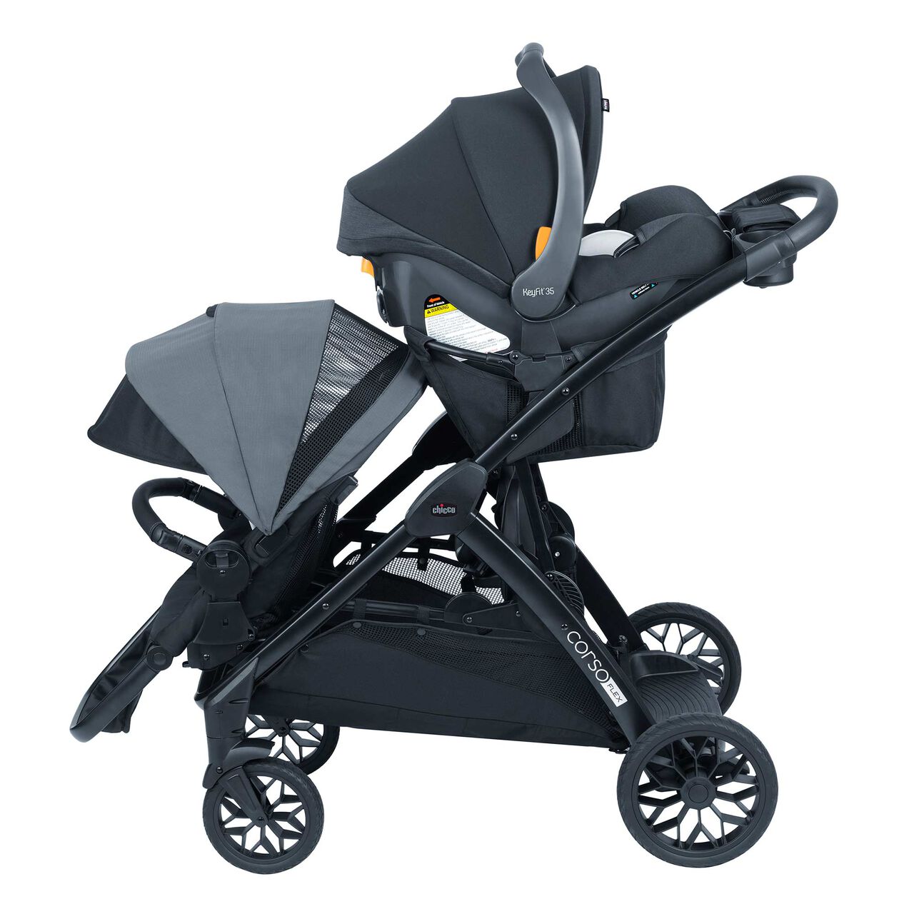 Chicco Corso Flex Stroller Double Bundle in Legend Left Profile image number 6