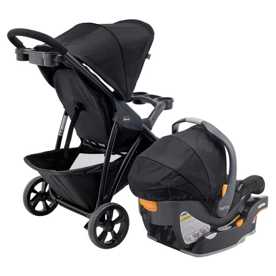 Chicco Viaro Travel System in Black 3/4 Back View image number 4