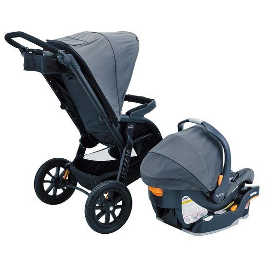 Chicco Activ3 Jogging Stroller Travel System in Solar 3/4 Back View image number 4