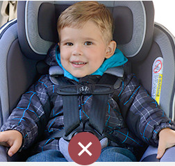 Incorrect buckling of Car Seat when wearing a Winter Coat