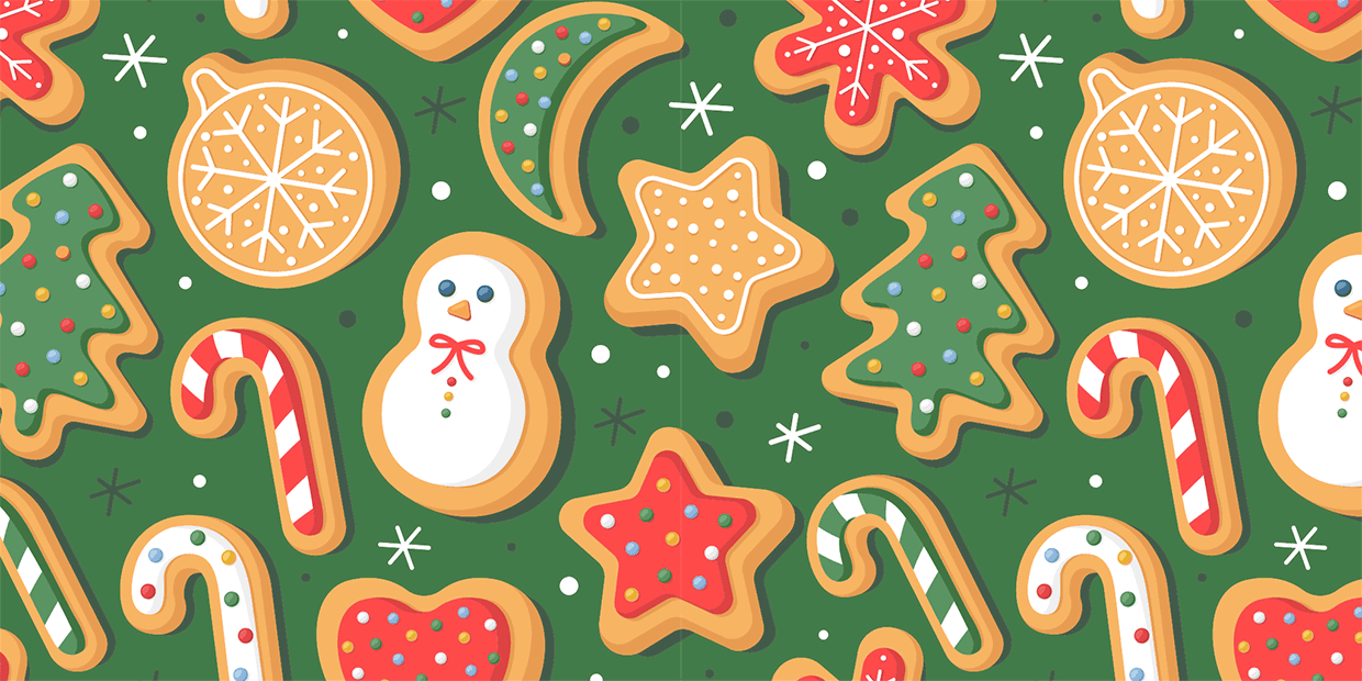 A header image for a campaign about the most popular Christmas cookie in every state and how families celebrate
