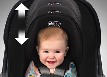 Infant car seat adjustable headrest system