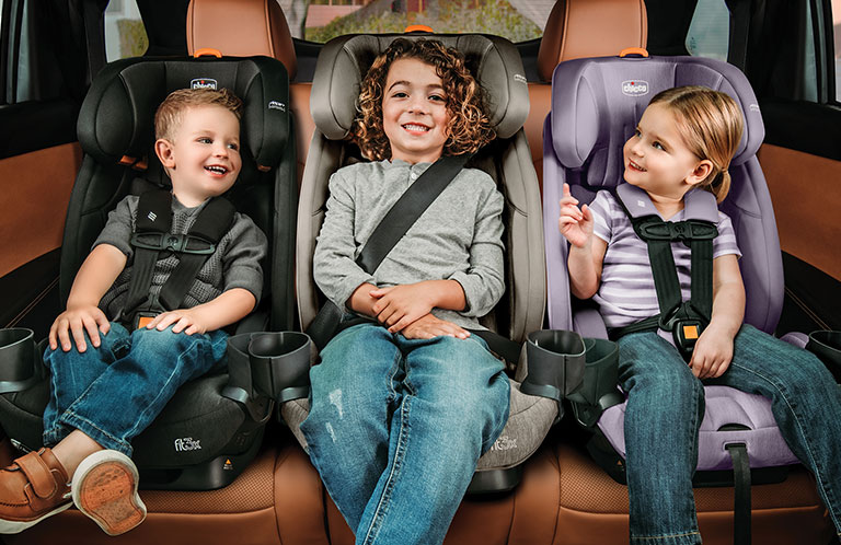 Chicco Fit3x All-in-One Car Seat in 3-across configuration image