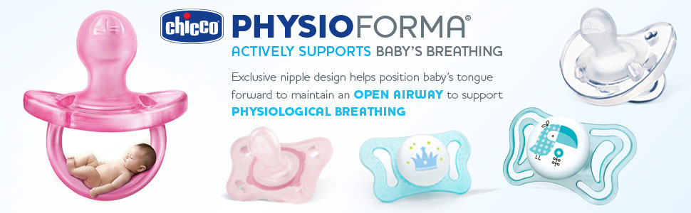 Chicco PhysioForma Pacifier actively supports breathing