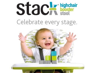 Converts from highchair to booster to stool Stack 3-in-1 Highchair