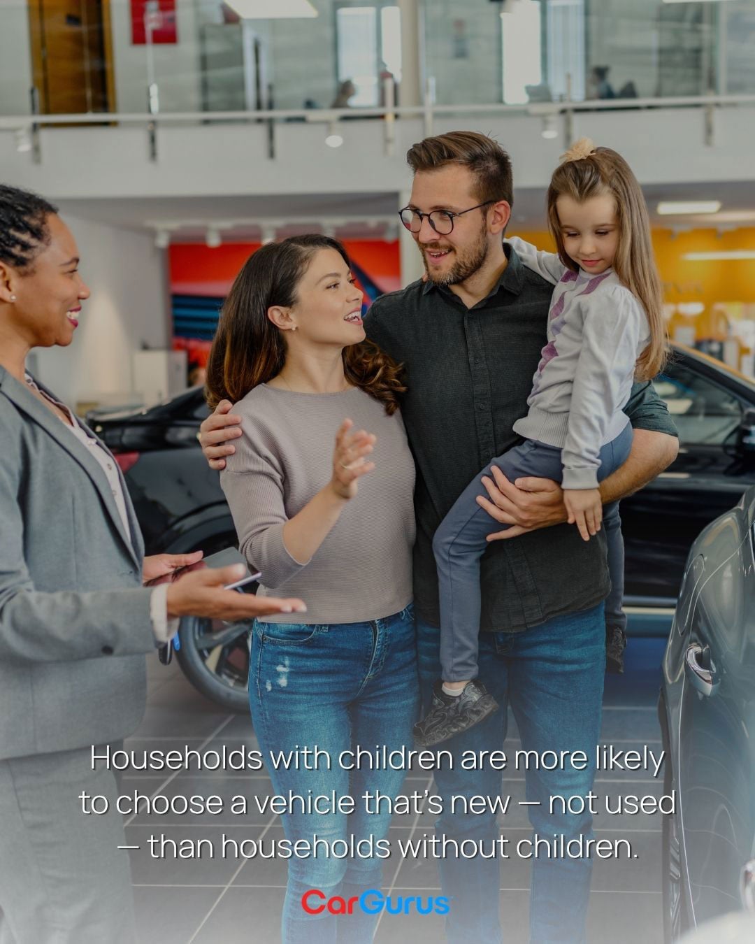 Households with children are more likely to purchase new vehicles than households without children