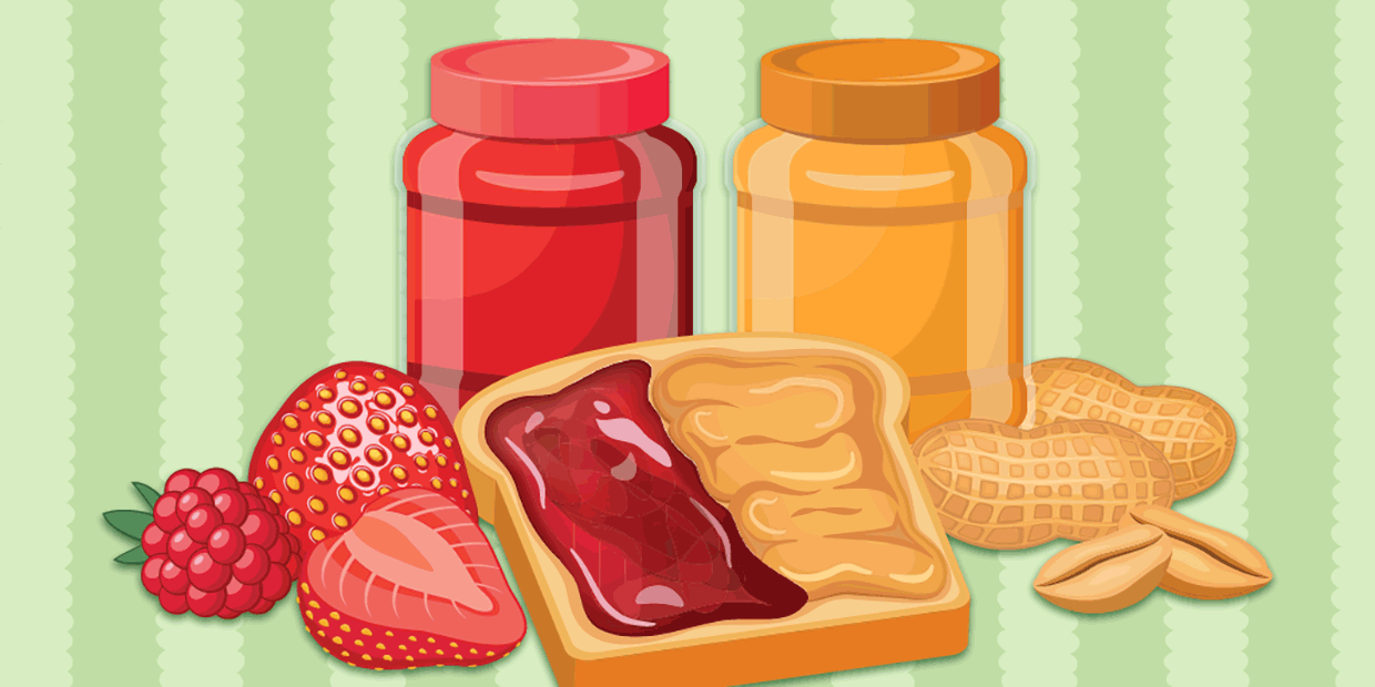 A header image for a campaign about how people across the U.S. like their peanut butter and jelly sandwiches