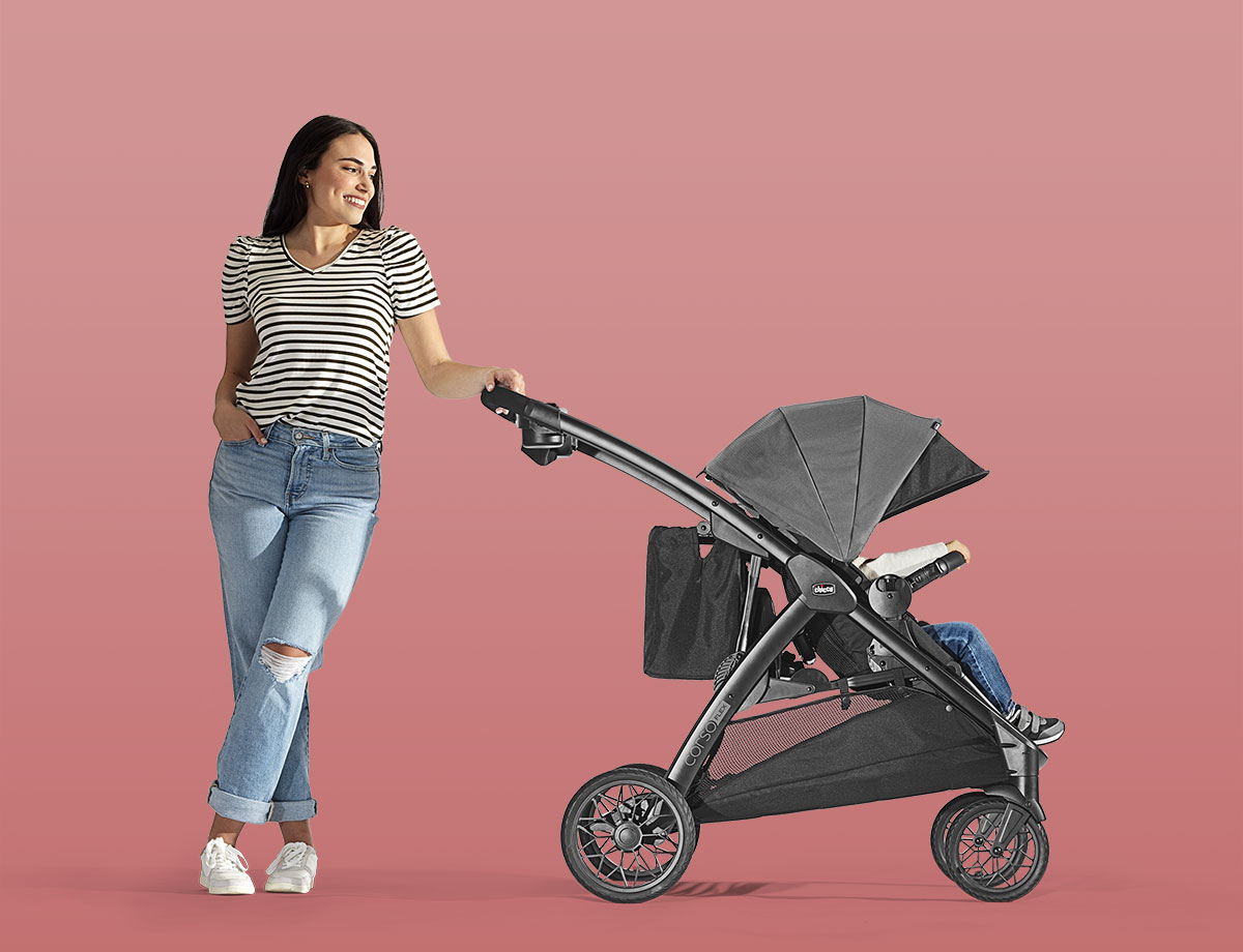 Convertible stroller single deals to double