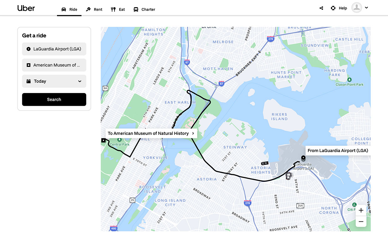 Can You Uber With a Baby Ride map image